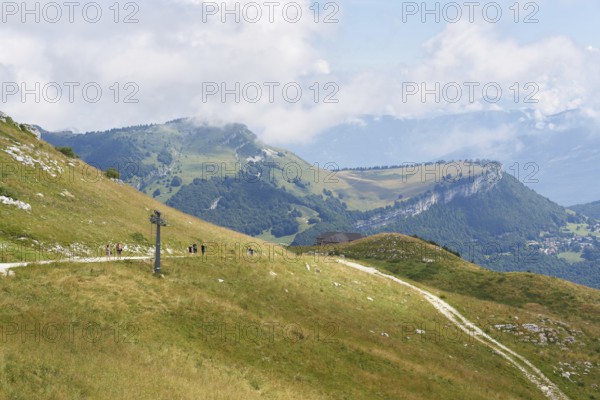 View from the summit of Monte Baldo on Lake Garda to the Malga Bes nature reserve in the Trentino Alto Adige region