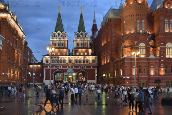 Moscow, Russia, September 22. 2018. voskresenskiye vorota and historical museum on a Manezhnaya Square, Europe
