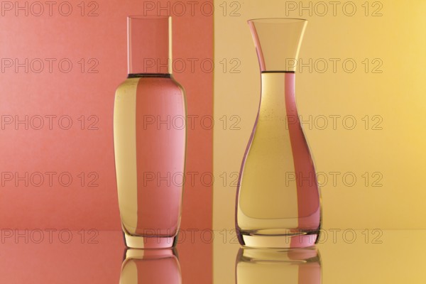Glasses of water on the glass table