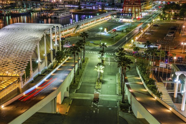 Night view of Kobe Meriken Park. Shooting Location: Kobe city, Hyogo Pref
