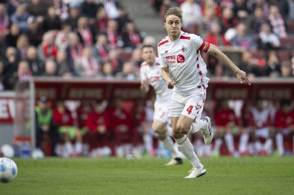 (DFL/DFB REGULATES PROHIBIT ANY USE OF PHOTOGRAPHS AS IMAGE SEQUENCES AND/OR QUASI-VIDEO), RheinEnergieStadion, Cologne, North Rhine-Westphalia, Timo Hübers (1.FC Köln, Defence, #4), 2nd Bundesliga, 1.FC Köln, Fortuna Düsseldorf 1895 on 23/02/2025 at RheinEnergieStadion in Cologne Germany