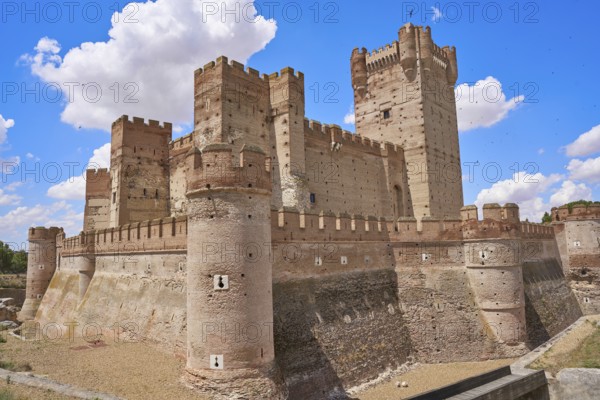 Medina del Campo village in Spain Mota castle in Valladolid at Castile Leon