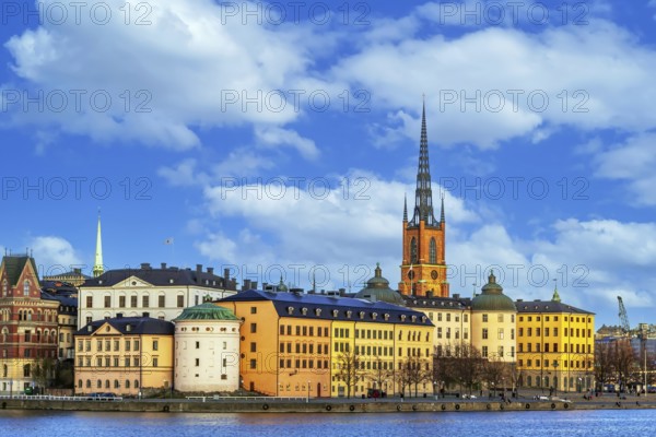 View of Riddarholmen from City Hall in Stockholm, Swed