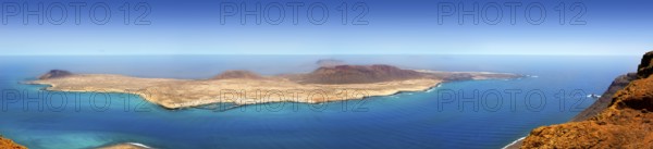 Lanzarote Mirador del rio La graciosa island panoramic in Canary Islands