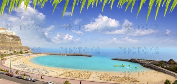 Amadores aqua beach in Gran Canaria at Canary Islands