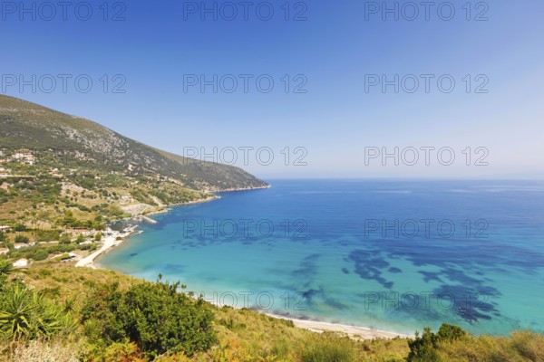 The beach Agia Kyriaki in Kefalonia island, Greece, Europe