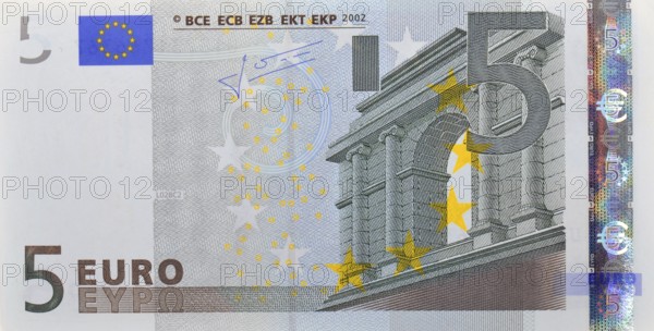 5-euro note, banknote, front, 5s, banknotes, currency, five, 5, Fünfer studio photo, Federal Republic of Germany