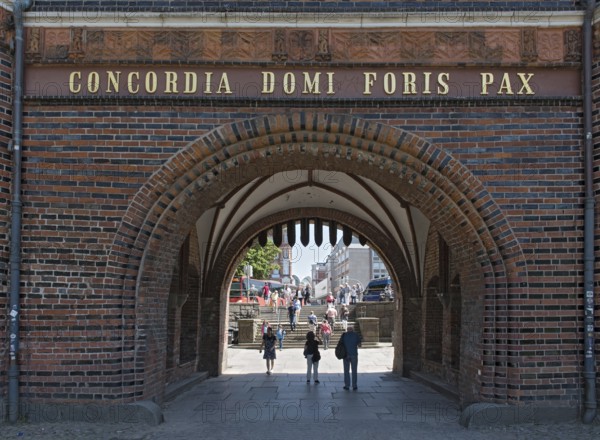 Holsten gate (holstentor), a city gate in the center of luebeck