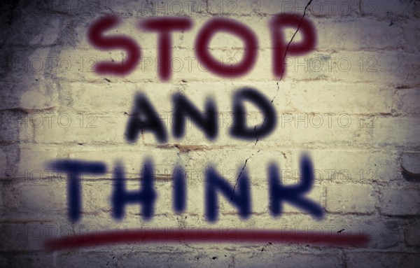 Stop And Think Concept