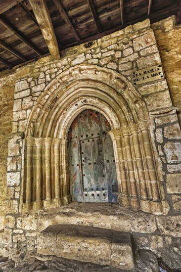 Hermitage of Santa María de la Hoz, 13th Century Romanesque-Gothic Style, Montes Obarenes-San Zadornil Natural Park, Tobera, Las Merindades, Burgos, Castilla y León, Spain, Europe