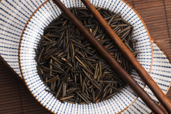 Wild rice in a white ceramic bowl