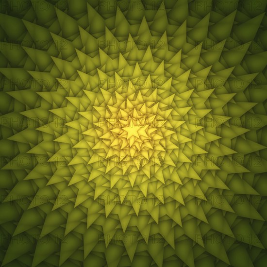 An illustration of a green yellow stars abstract background