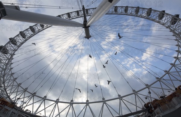 London, LONDON EYE Ferris wheel View of the sky