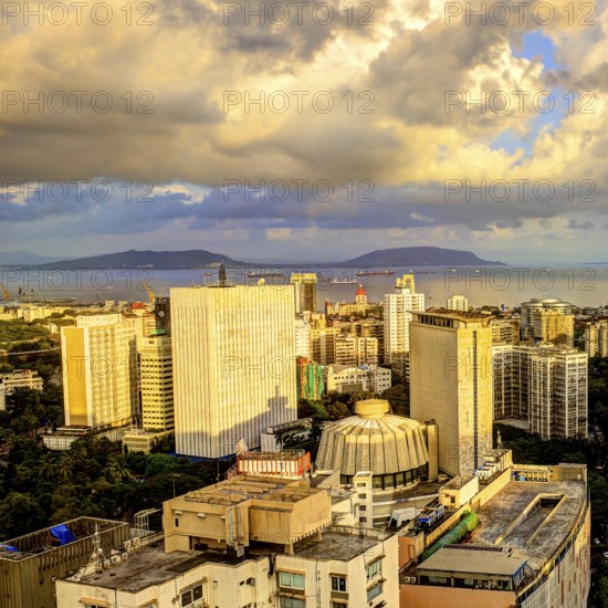 Aerial view of mumbai, maharashtra, india, asia