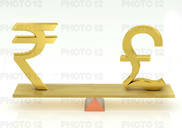 Balancing, united kingdom pound and indian rupee, india, asia