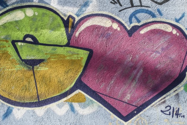 Graffiti on wall. Heart shape