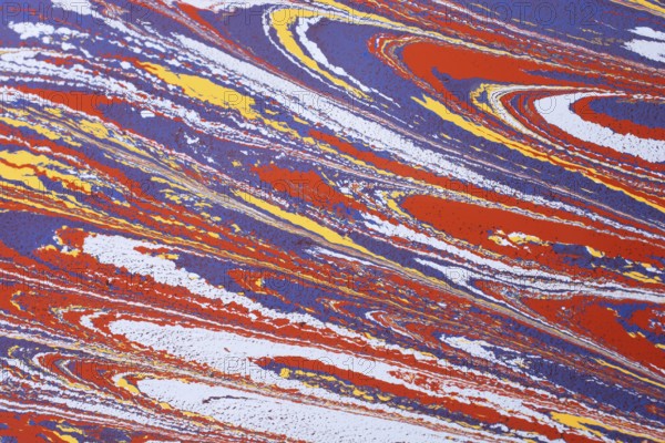 Beautiful abstract art of Ebru marbling painting techniques on water with paints