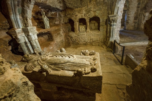 Cenotaph of San Millán. 12th century, Suso Monastery, San Millán de la Cogolla, La Rioja, Spain, Europe