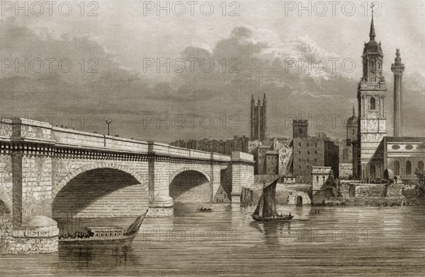 Kingston Bridge, London, England, 19. Jahrhundert