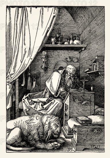 Saint Jerome, St. Hieronymus, by Albrecht Dürer, 1511, digitally restored