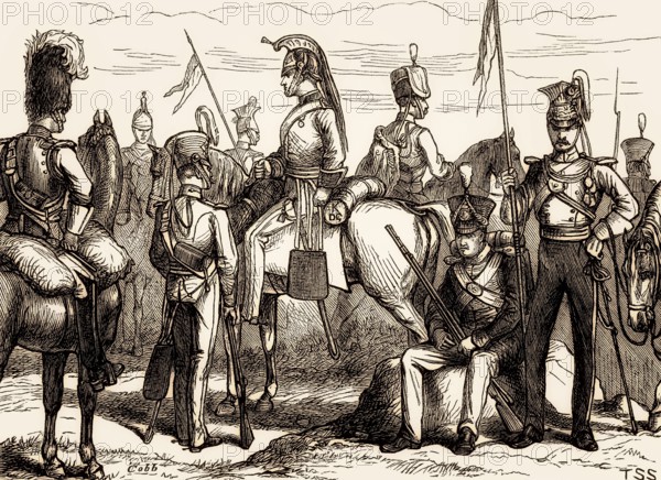 British military uniforms, 19th century, From British Battles on Land and Sea, by James Grant