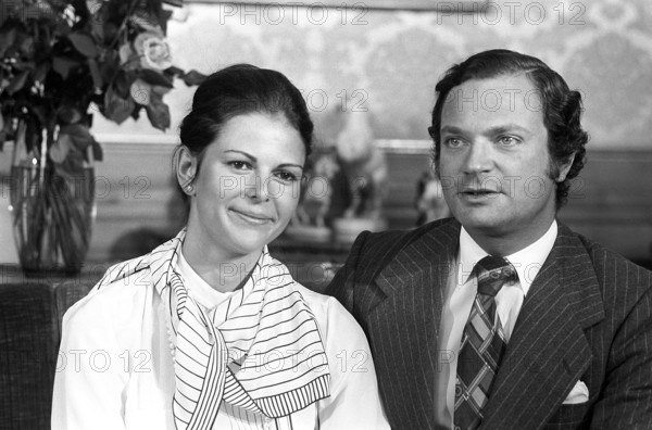 Carl XVI Gustaf and Silvia Sommerlath. Carl XVI Gustaf, King of Sweden. Born 30 april 1946. Picture taken 13 march 1965 on the day after their engagement was officially announced 12 march