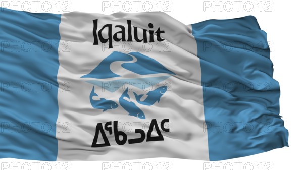 Iqaluit City Flag, Country Canada, Nunavut Province, Isolated On White Background
