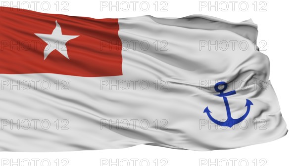 Myanmar Naval Ensign Flag, Isolated On White Background
