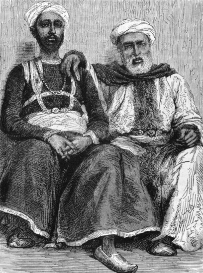 Natives from Hyderabad on engraving from 1800s