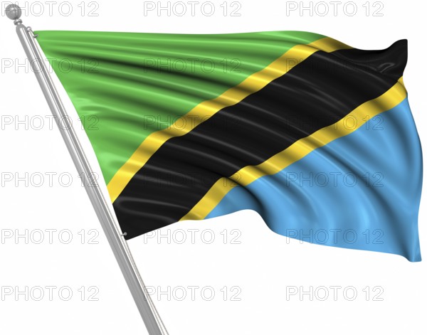 Flag of Tanzania, This is a computer generated and 3d rendered image