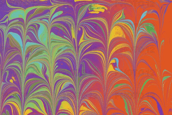 Abstract marbling floral pattern for fabric, tile design. background texture