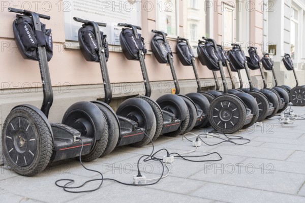 Electric Segway vehicles are charged - mobility through electricity