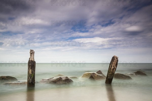 Groyne on the coast of the Baltic Sea