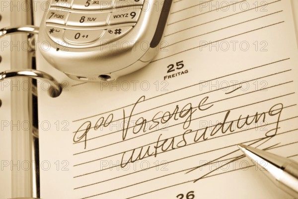 An appointment is entered in a calendar: Preventive medical check-up Austria