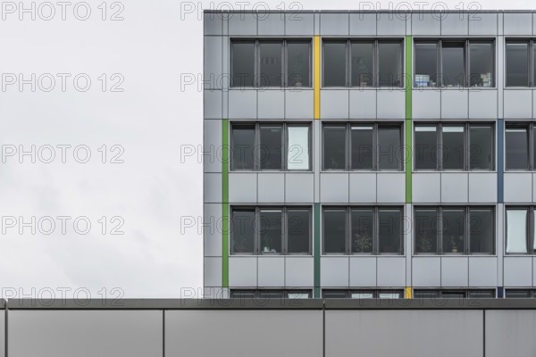 Trier, Rhineland-Palatinate, Germany, 04 15 2019, Abstract rectangular view of modern office buidlings, Europe