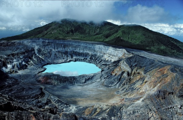 Crater of the Poas volcano, Volcano, Costa Rica, South America, Central America