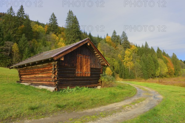 Heustadl am Geroldsee, Upper Bavaria, Germany, Haystack, Upper Bavaria, Germany, Europe