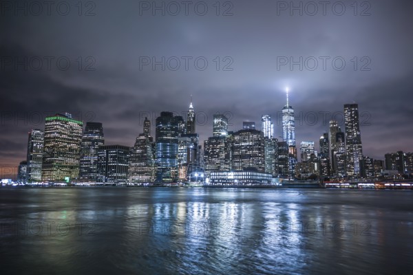New York Manhattan night view. Shooting Location: New York, Manhattan