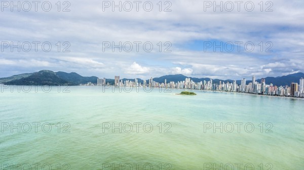 Balneario Camboriu, Santa Catarina, Brazil. Aerial view of the beach of love