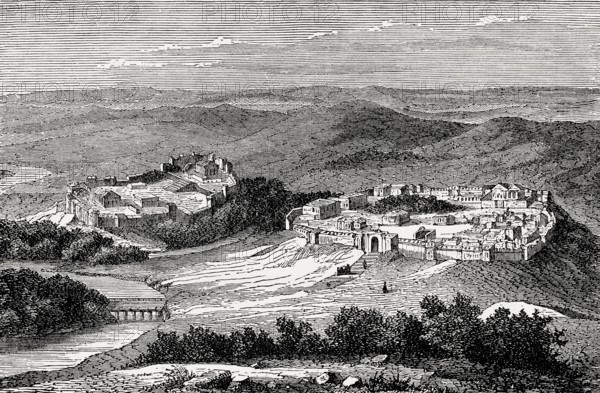 First settlements at Palatine Hill, foundation of ancient Rome, Italy, Reconstruction, Europe