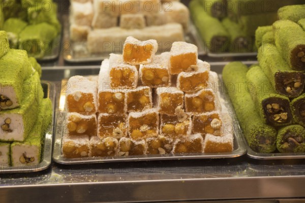Load of traditional turkish delight rahat lokum