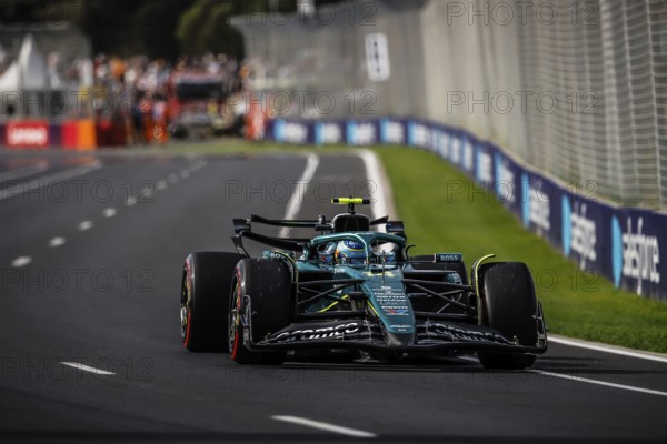 MELBOURNE, AUSTRALIA - MARCH 14: Fernando Alonso of Spain drives the Aston Martin Aramco F1 Team AMR25 during second practice in the 2025 Australian Grand Prix at Albert Park in Melbourne, Australia, Oceania
