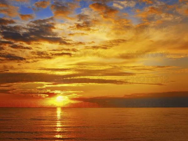 Bright sunset at the sea