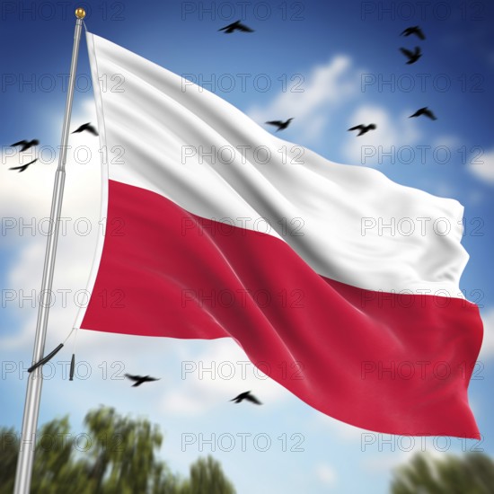 Flag of Poland, This is a computer generated and 3d rendered image