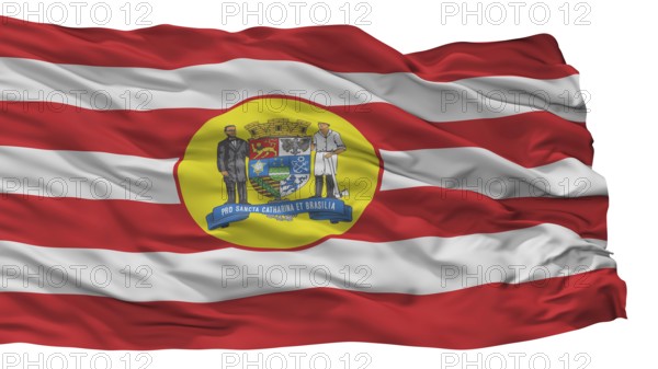 Blumenau City Flag, Country Brasil, Isolated On White Background