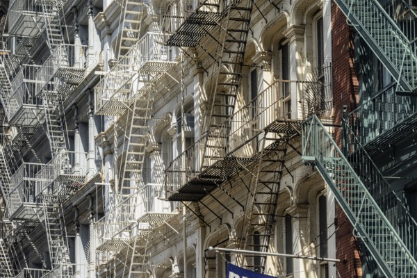 New York. Manhattan. Fire escape ladders