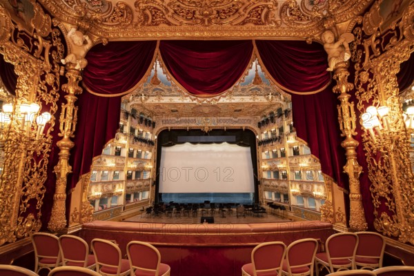 Interior view, theatre, Teatro La Fenice, Venice, Veneto, Italy, Europe