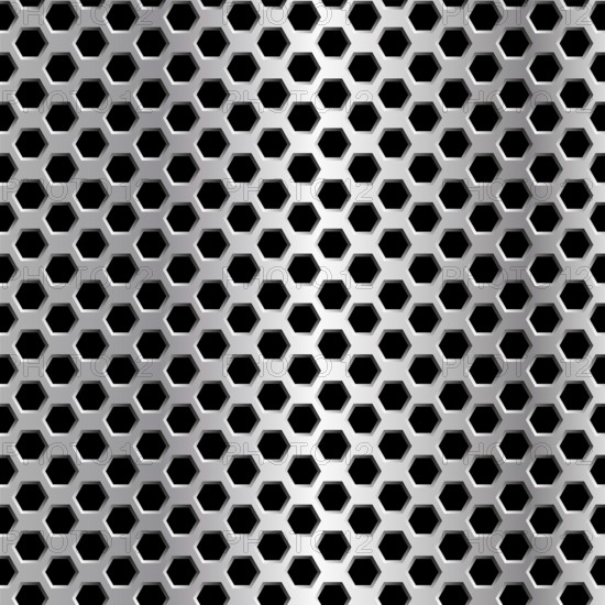 Honeycomb metal grid background, vector illustration
