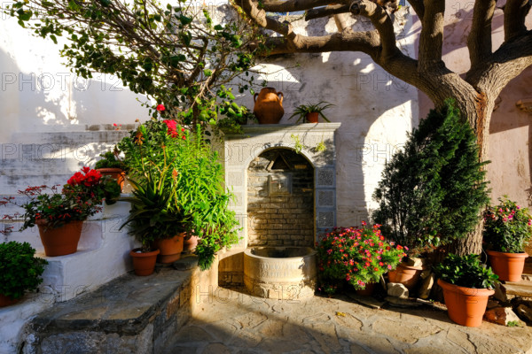 Fountain in the village of Kritsa, Crete, Greece, Europe