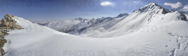 Scenic panorama of snow covered Kackar Mountains in Turkey
